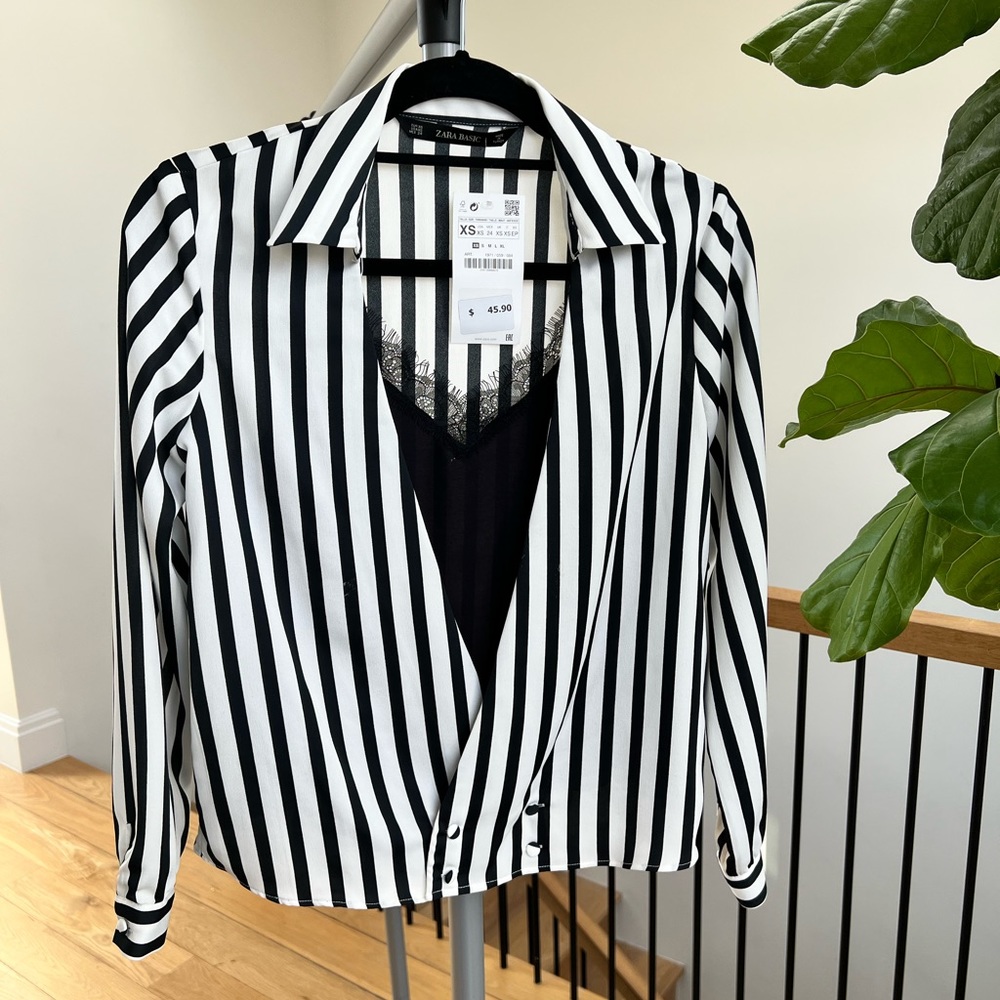 Striped blouse and built in cami